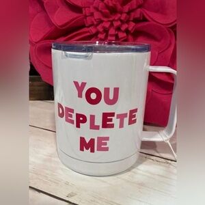 White and Pink Travel Mug